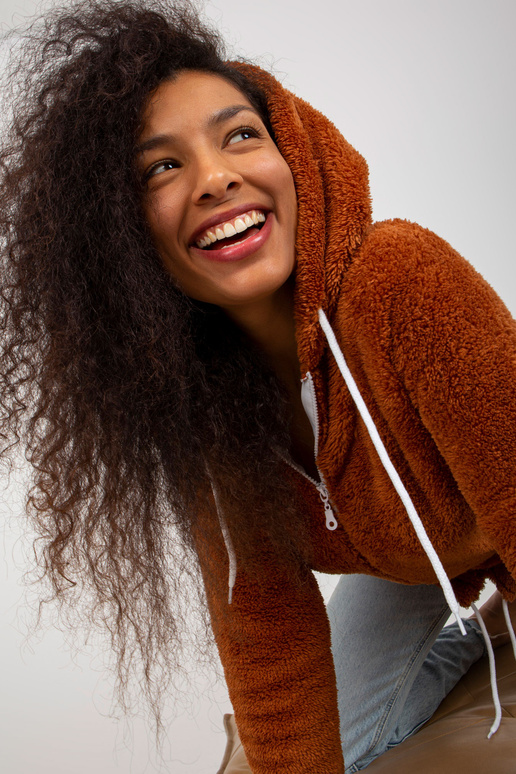 Gaiši brūns kažokādas kapucis RUE PARIS