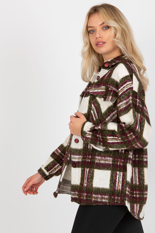 Bordo un haki silts rūtains krekls ar...