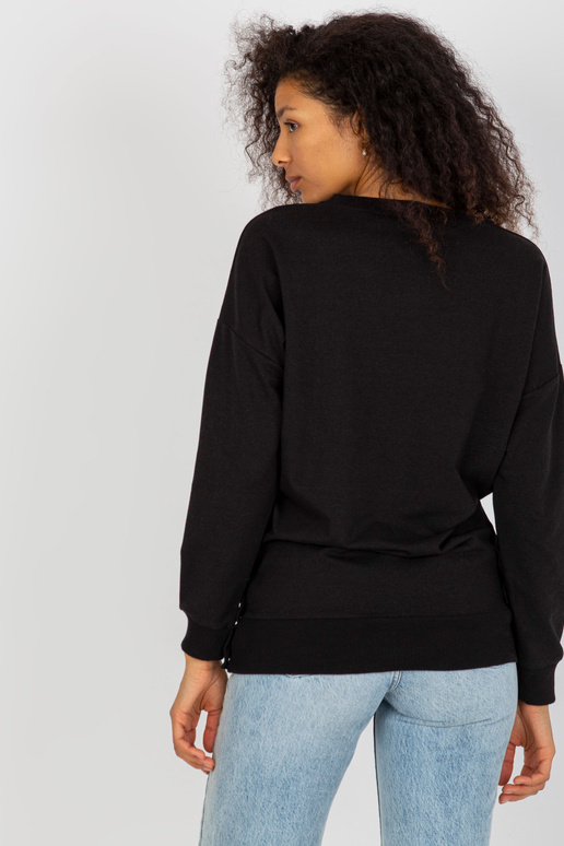 Melns brīvs džemperis sievietēm bez...