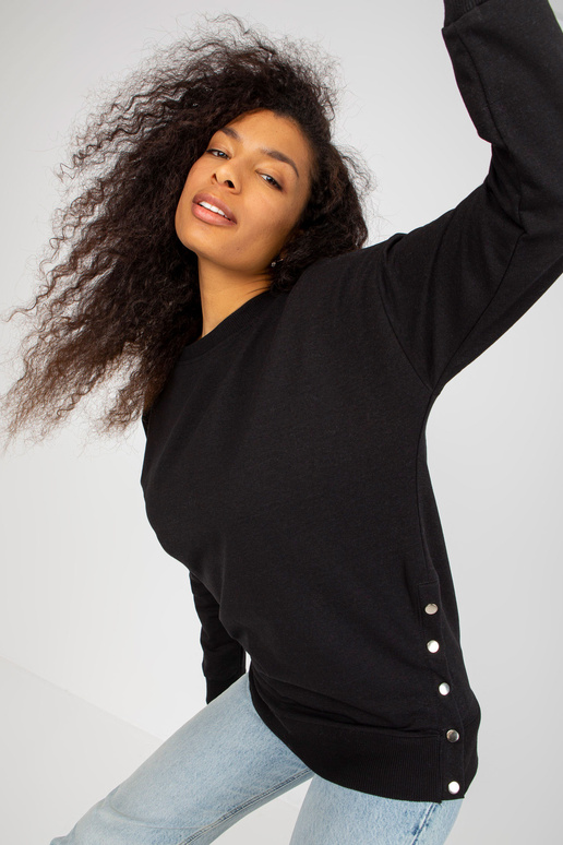 Melns brīvs džemperis sievietēm bez...