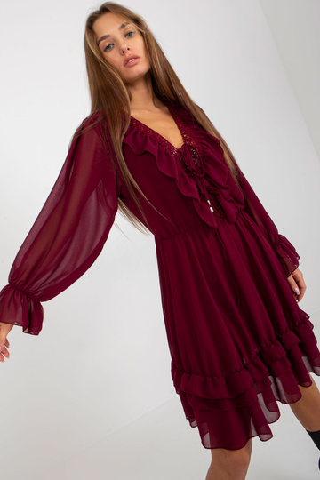 Bordo boho kleita ar... 2