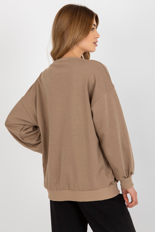 Tumši bēšs brīvs džemperis bez...