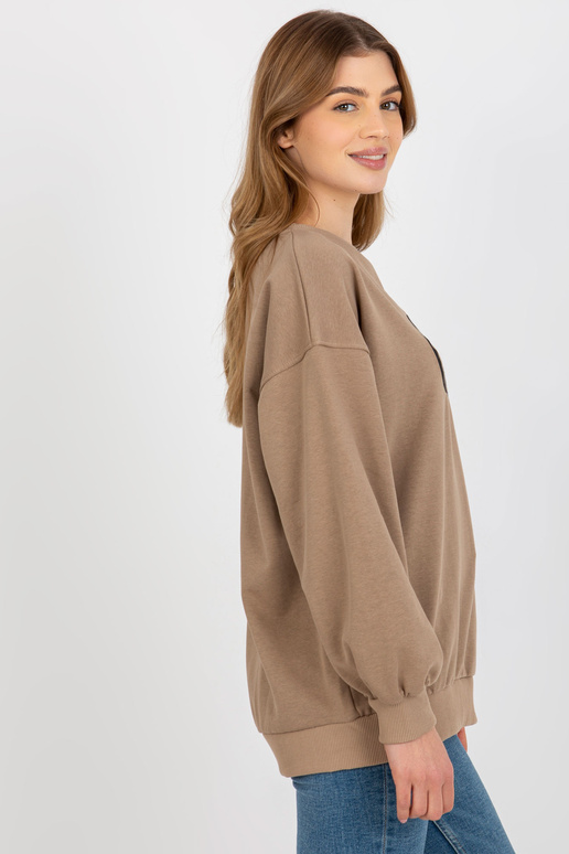 Tumši bēšs brīvs džemperis bez...