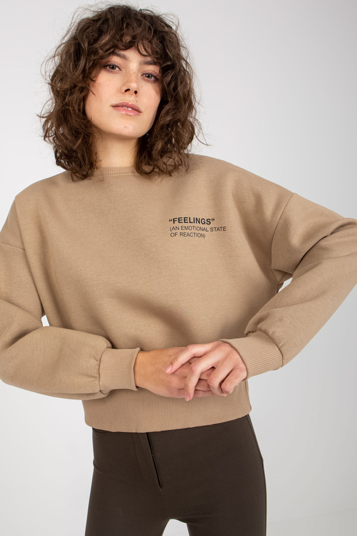 Tumši bēšs īss džemperis bez kapuces...