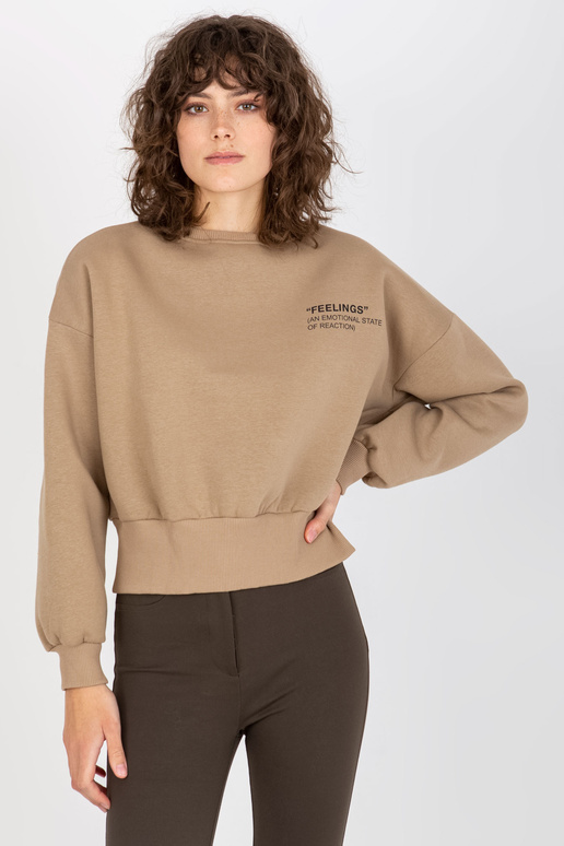 Tumši bēšs īss džemperis bez kapuces...