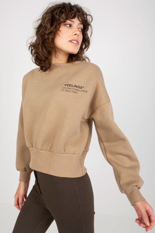 Tumši bēšs īss džemperis bez kapuces...