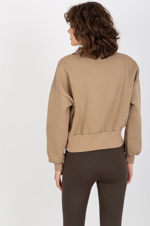 Tumši bēšs īss džemperis bez kapuces...