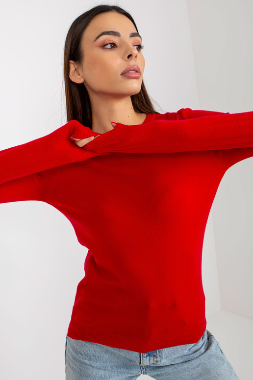 Sarkans vienkāršs klasisks džemperis...