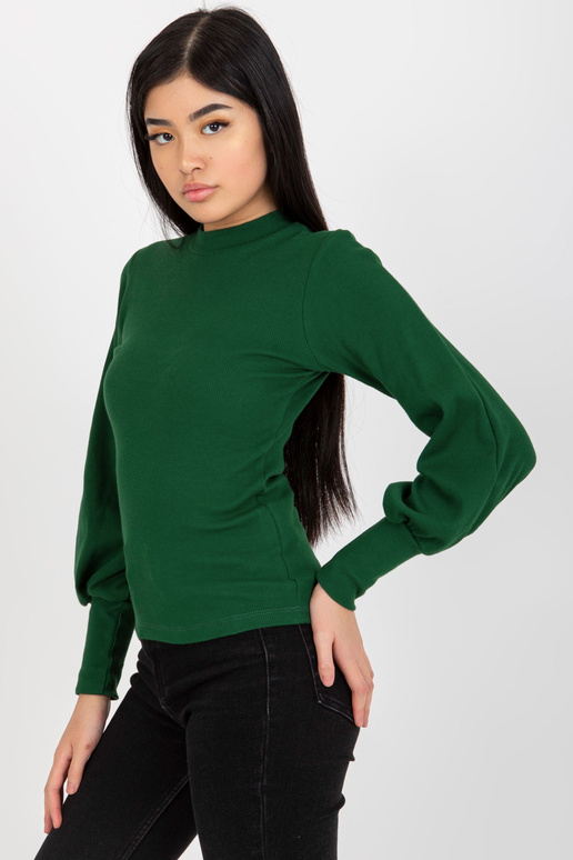 Tumši zaļa pieguļoša pamata blūze ar...