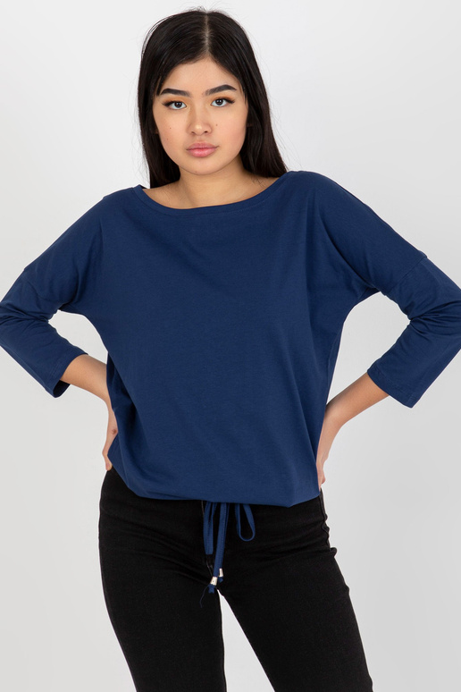 Tumši zila pamata blūze ar rievotu Fiona