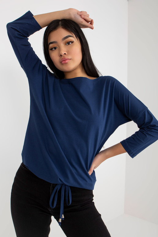 Tumši zila pamata blūze ar rievotu Fiona