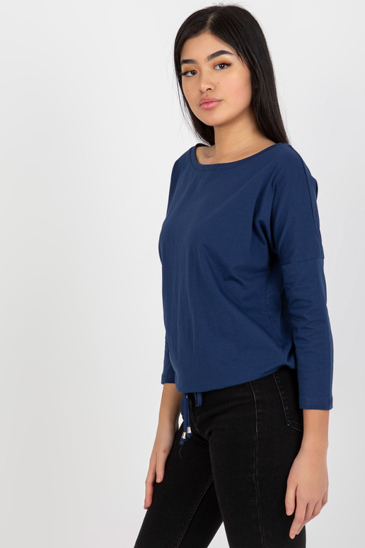 Tumši zila pamata blūze ar rievotu Fiona