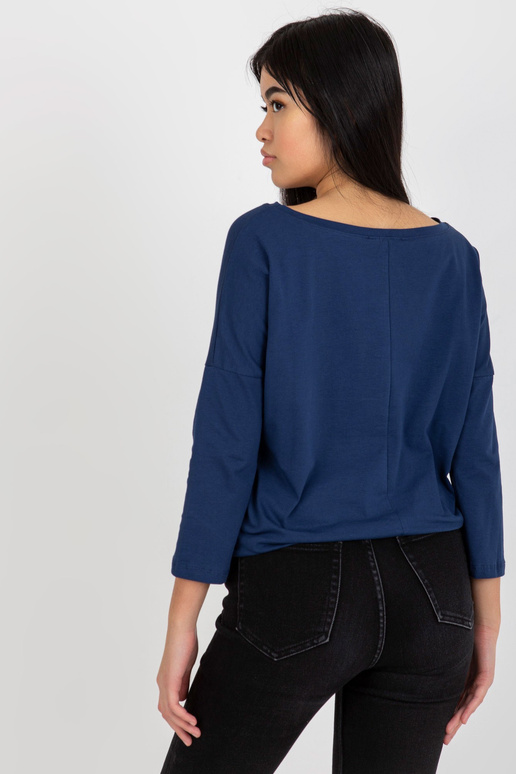 Tumši zila pamata blūze ar rievotu Fiona