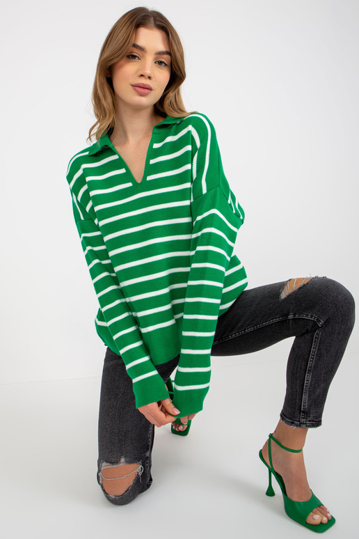 Zaļi un balti svītrains oversize...