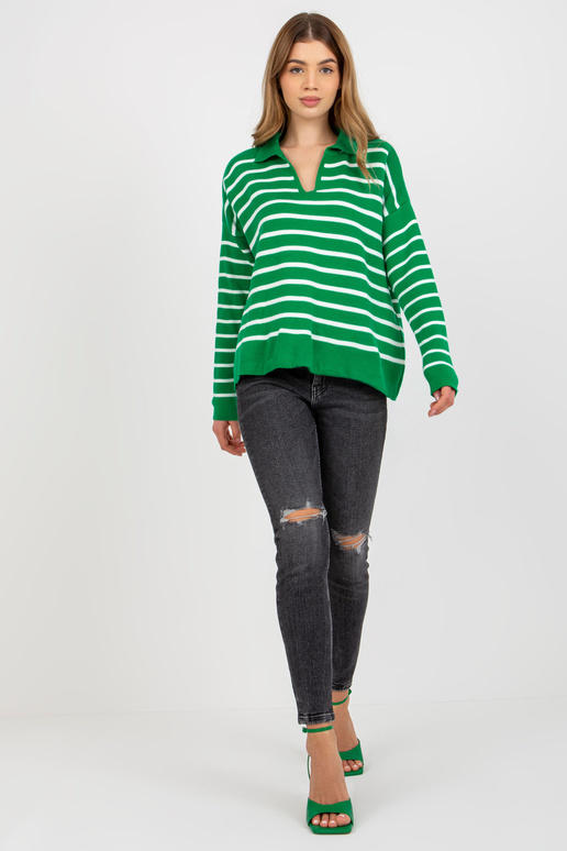 Zaļi un balti svītrains oversize...