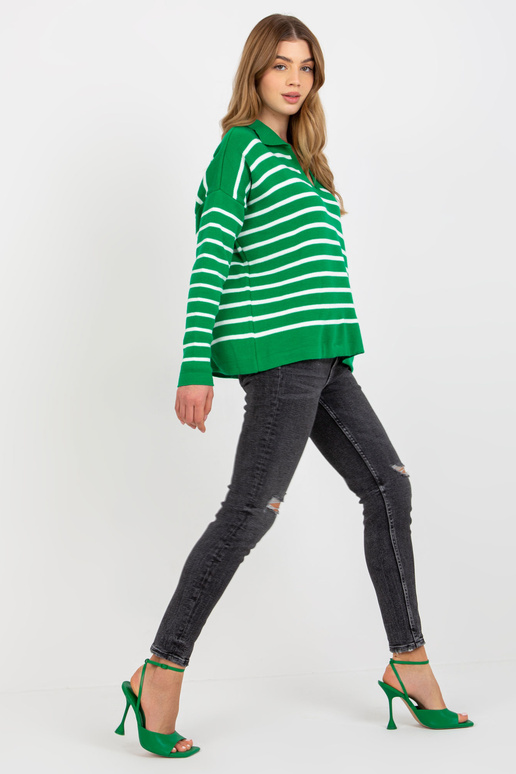 Zaļi un balti svītrains oversize...