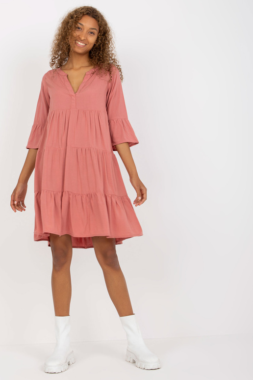 Putekļaini rozā viskozes kleita ar...