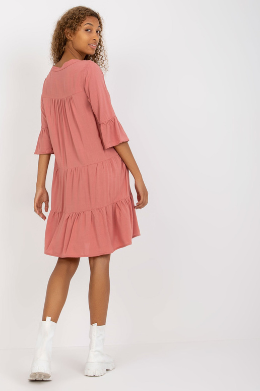 Putekļaini rozā viskozes kleita ar...