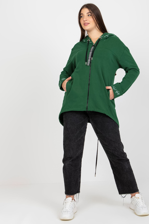 Tumši zaļš liela izmēra džemperis ar...