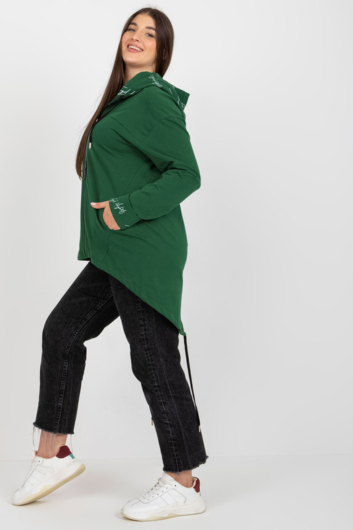 Tumši zaļš liela izmēra džemperis ar...