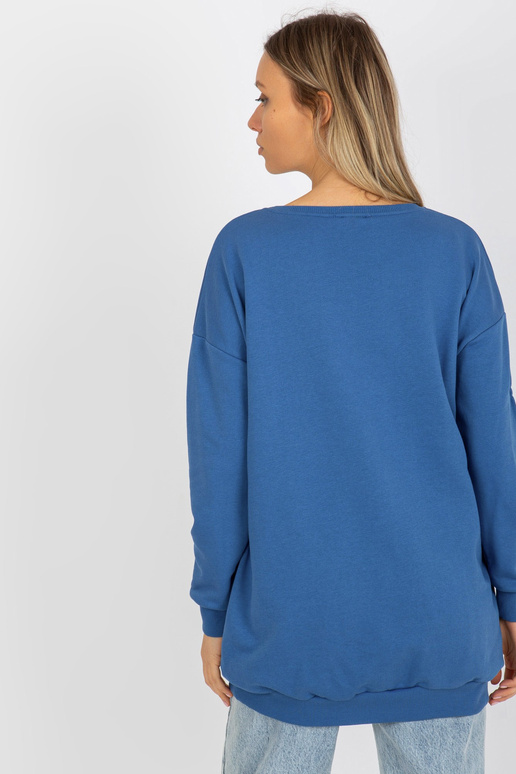 Tumši zils garš džemperis ar kabatām