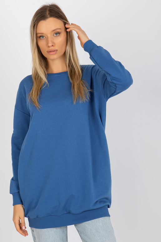 Tumši zils garš džemperis ar kabatām