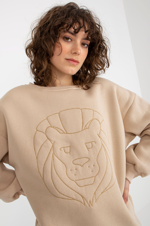 Bēšs polsterēts džemperis bez kapuces...