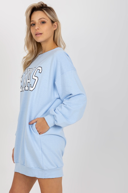 Gaiši zils oversize garš džemperis ar...