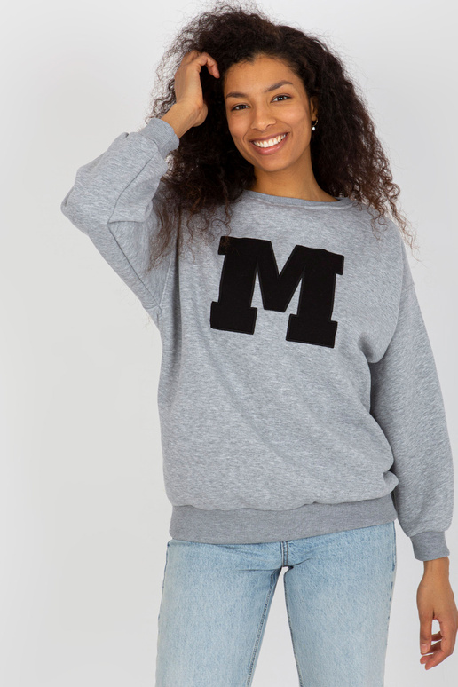 Pelēks sporta krekls bez kapuces ar...