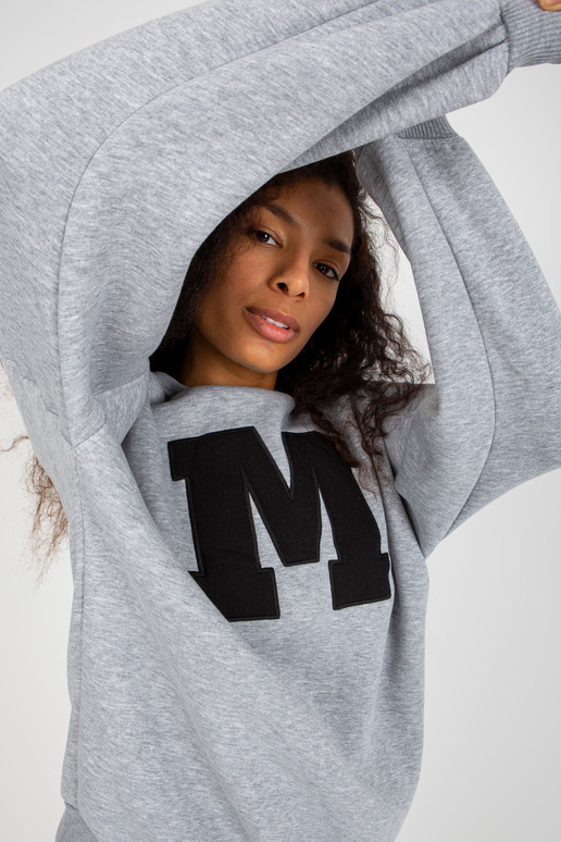 Pelēks sporta krekls bez kapuces ar...