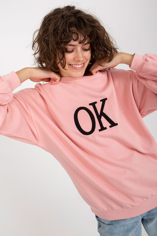 Gaiši rozā brīvs sporta krekls bez...