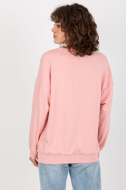 Gaiši rozā brīvs sporta krekls bez...