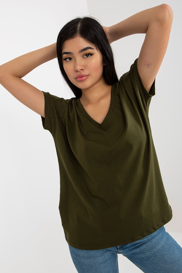 Khaki Plain Basic T-krekls... 2