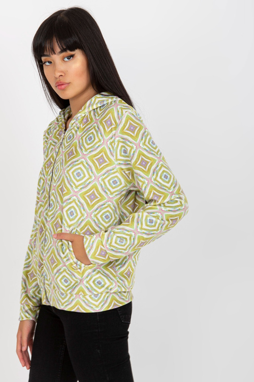 Gaiši zaļš velūra sporta krekls ar...