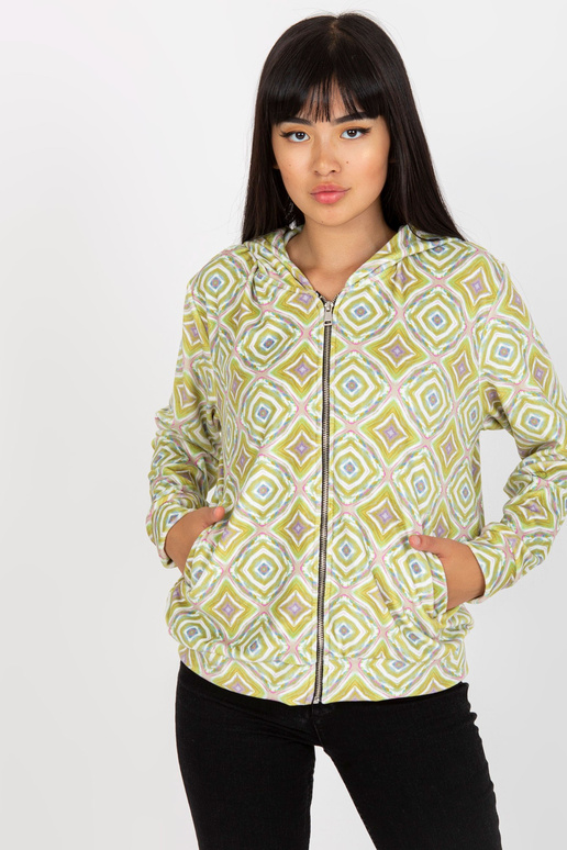 Gaiši zaļš velūra sporta krekls ar...