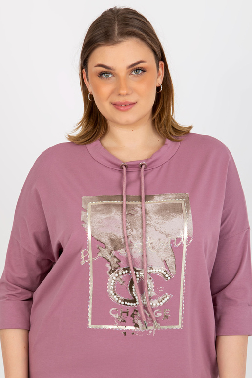 Netīri rozā plus izmēra blūze ar...