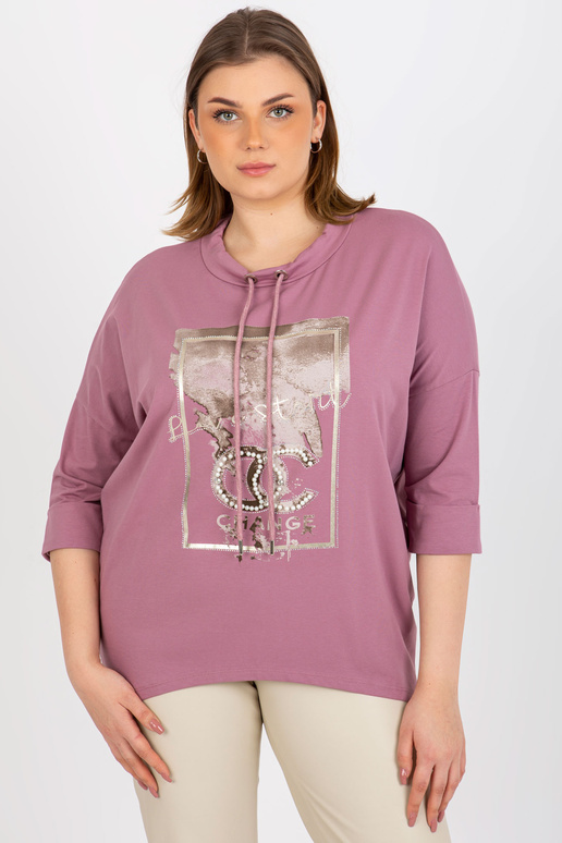 Netīri rozā plus izmēra blūze ar...