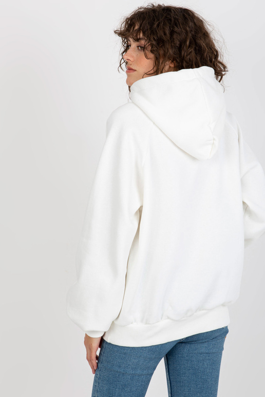 Ecru džemperis oversize ķengura apdruka