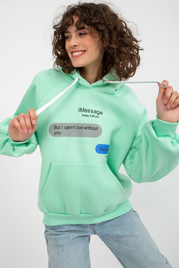 Piparmētru džemperis ar...