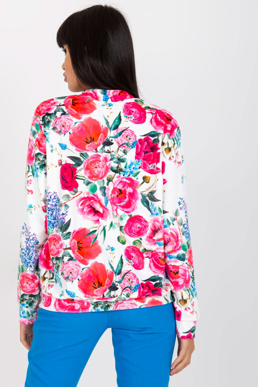 Balts un rozā velūra bombera...