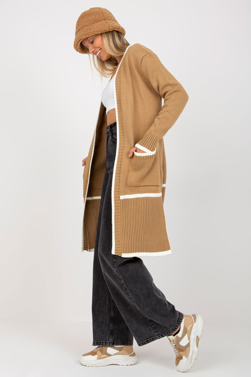 Tumši bēšs sieviešu jaka ar kabatām...