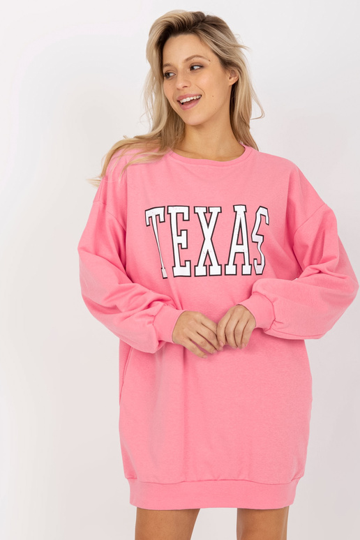 Rozā garš brīvs sporta krekls ar...