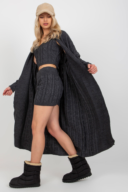 Tumši pelēks trīsdaļīgs trikotāžas...