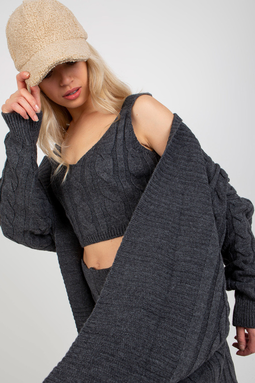 Tumši pelēks trīsdaļīgs trikotāžas...