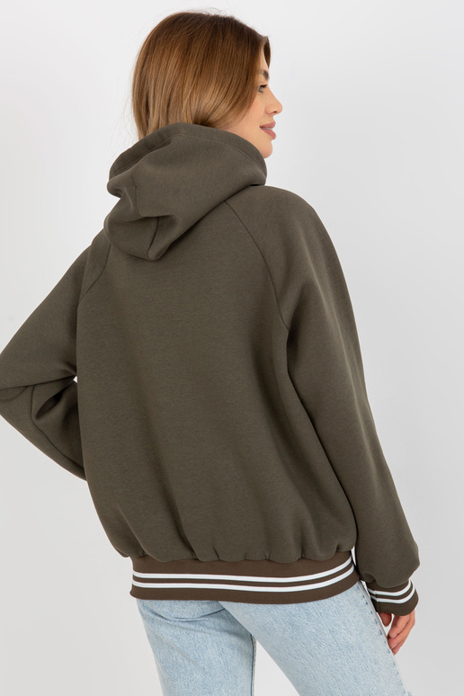 Khaki krāsas džemperis ar kapuci un...