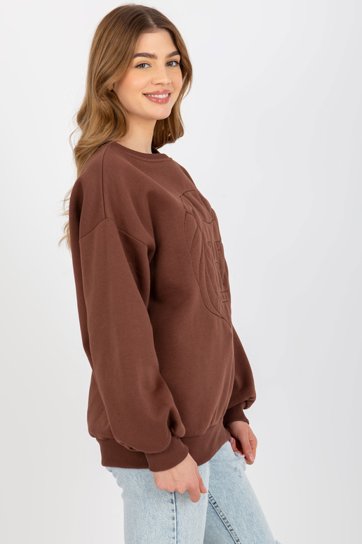 Brūns sporta krekls bez kapuces ar...