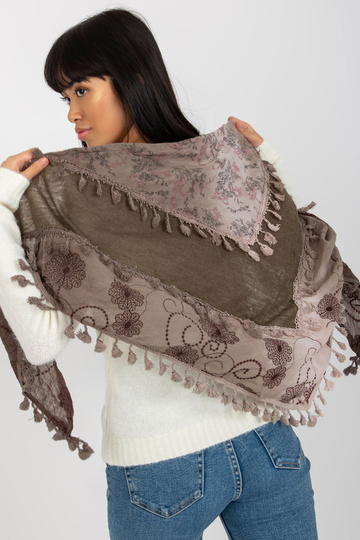 Braun-beiger Schal mit...