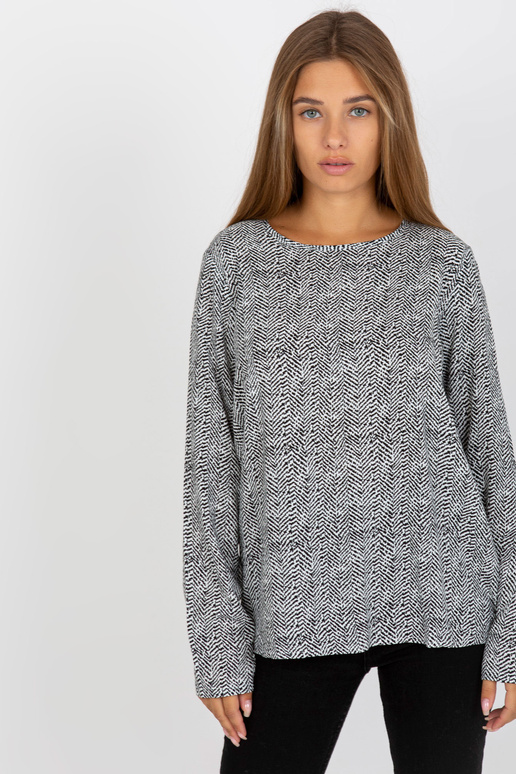 Melna sieviešu viskozes blūze ar apdruku Melna sieviešu viskozes blūze ar apdruku