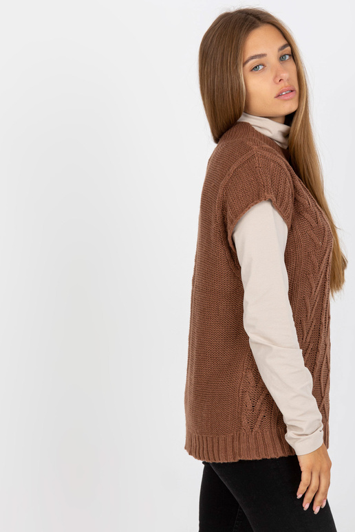 SUBLEVEL brūna kabeļa adīta veste
