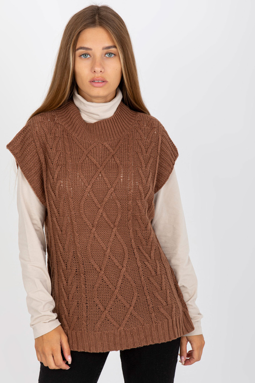 SUBLEVEL brūna kabeļa adīta veste